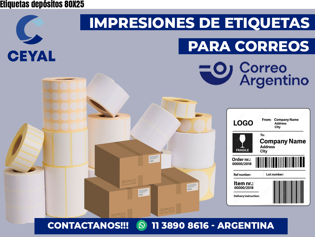 Etiquetas depósitos 80X25