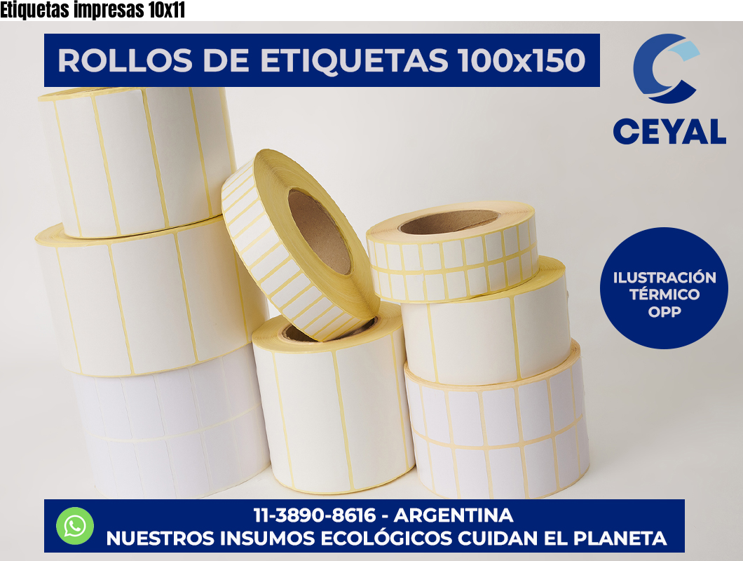 Etiquetas impresas 10×11