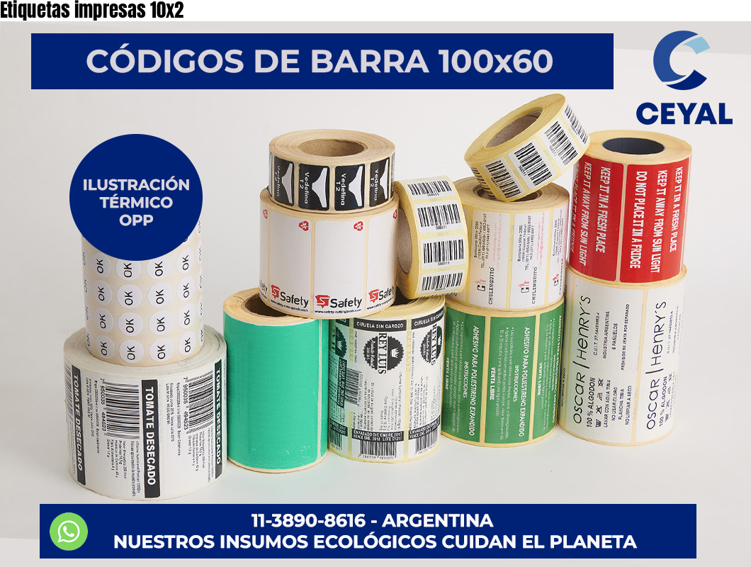 Etiquetas impresas 10×2
