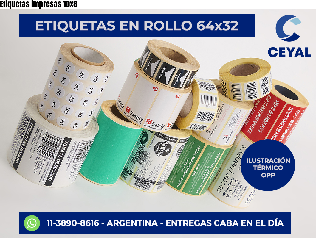 Etiquetas impresas 10×8
