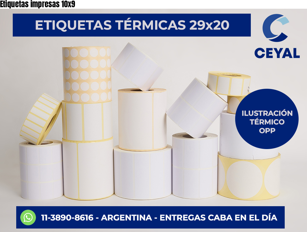 Etiquetas impresas 10×9