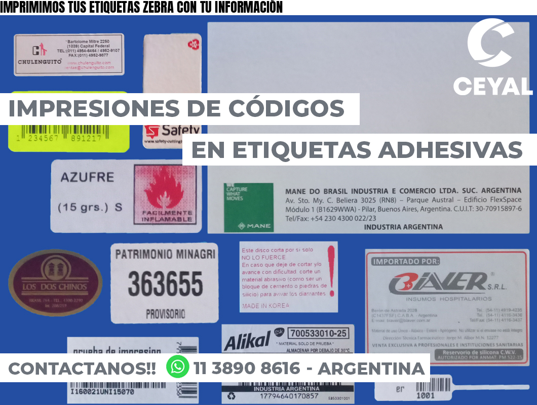 IMPRIMIMOS TUS ETIQUETAS ZEBRA CON TU INFORMACIÓN