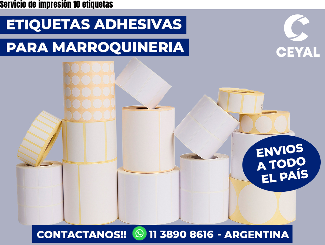 Servicio de impresión 10 etiquetas