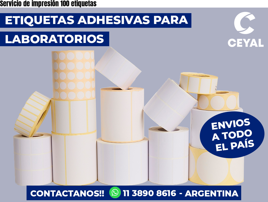 Servicio de impresión 100 etiquetas