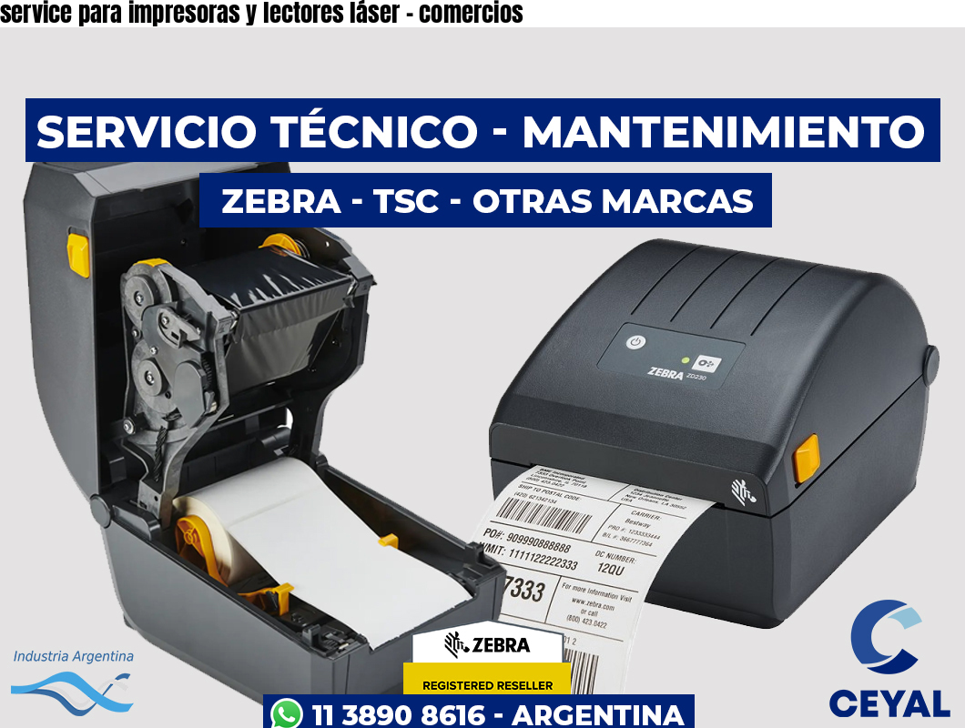 service para impresoras y lectores láser – comercios