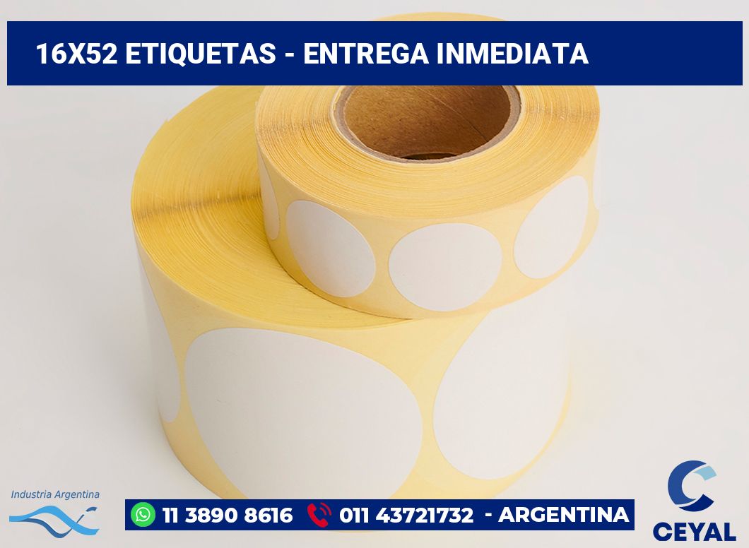 16x52 Etiquetas