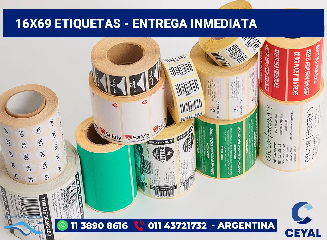 16×69 Etiquetas