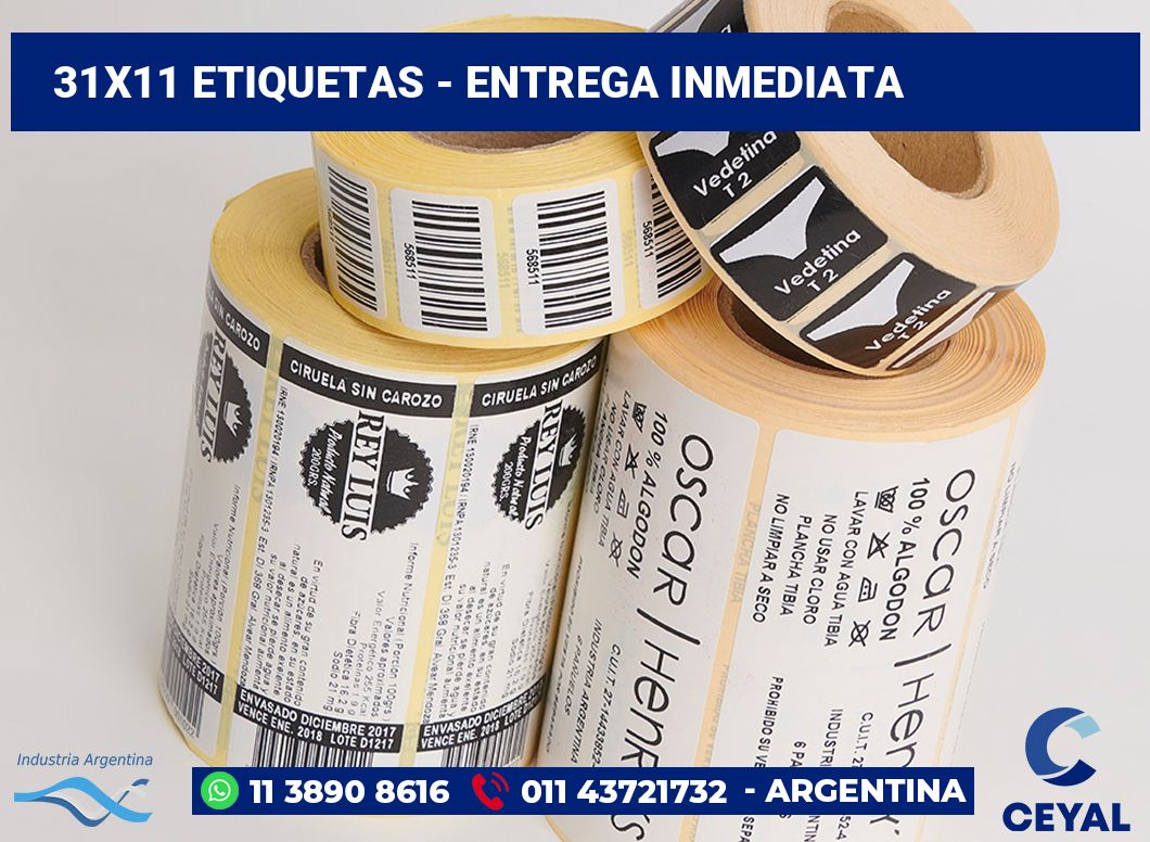 31×11 Etiquetas