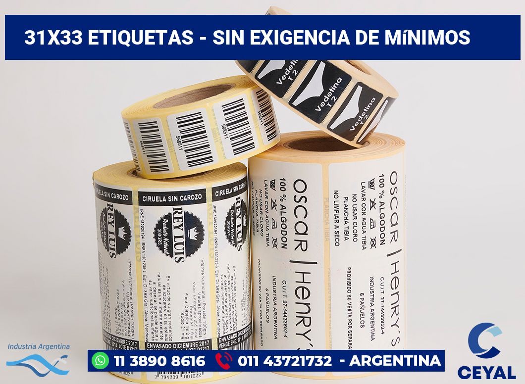 31×33 Etiquetas
