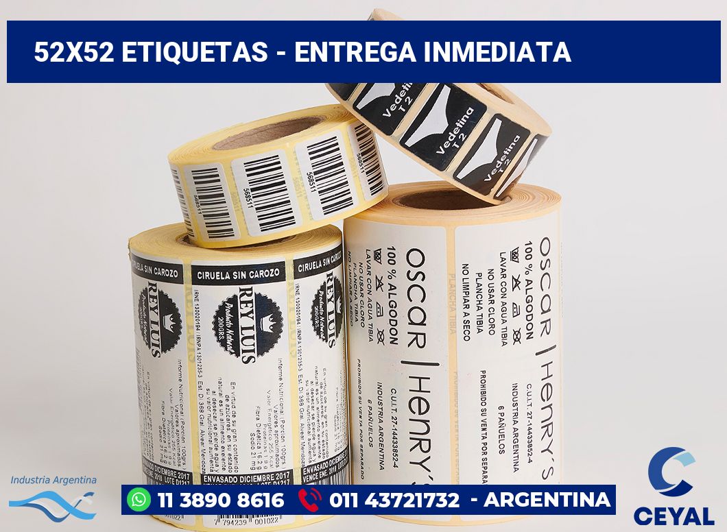 52x52 Etiquetas