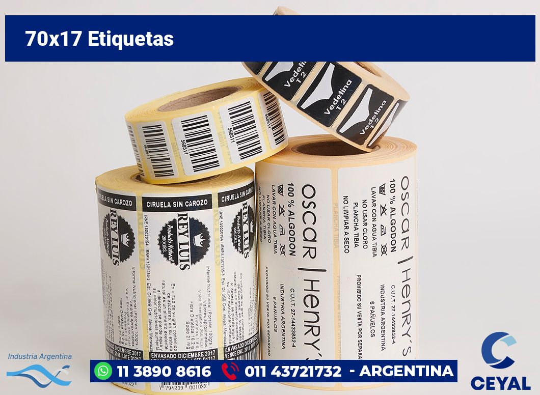 70×17 Etiquetas