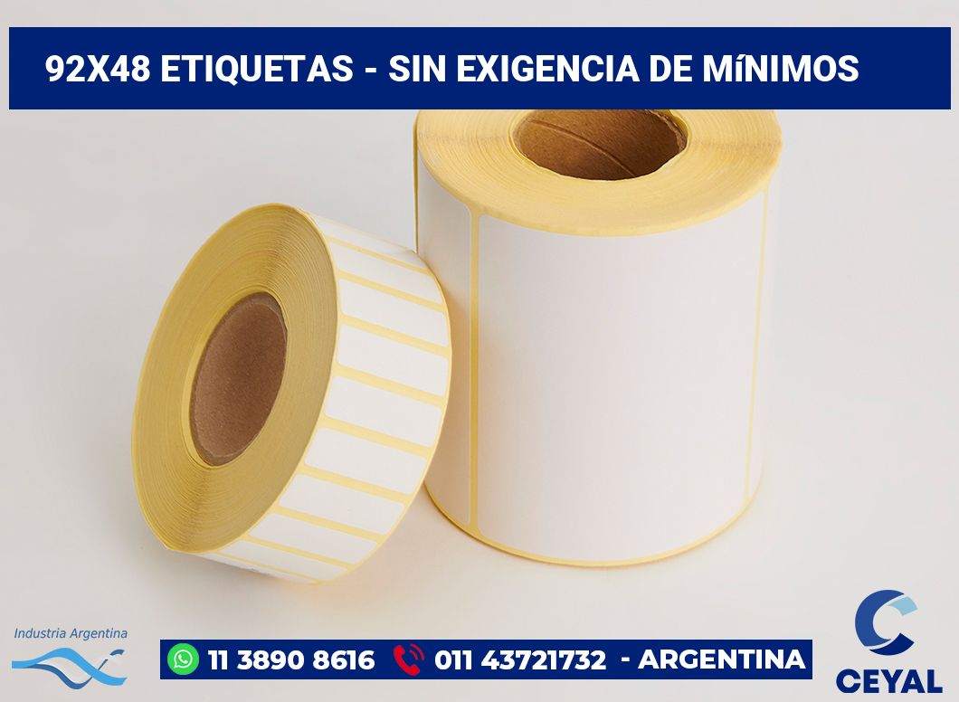 92×48 Etiquetas