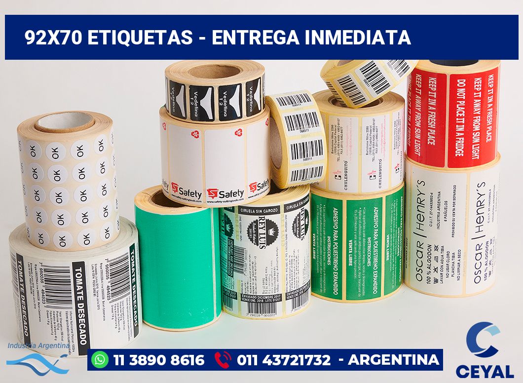 92x70 Etiquetas