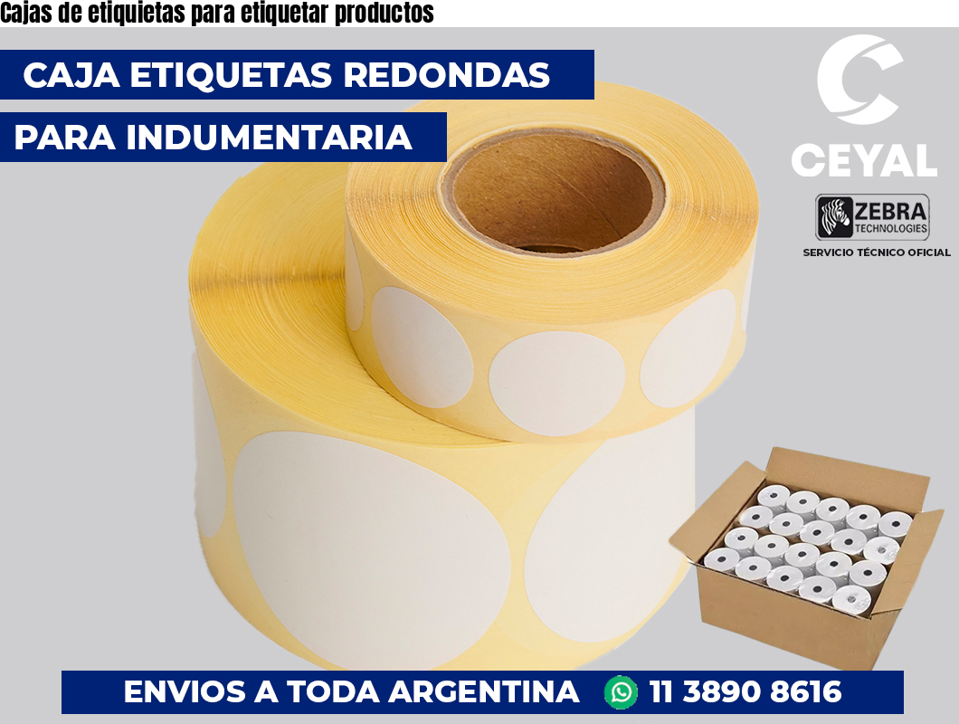Cajas de etiquietas para etiquetar productos