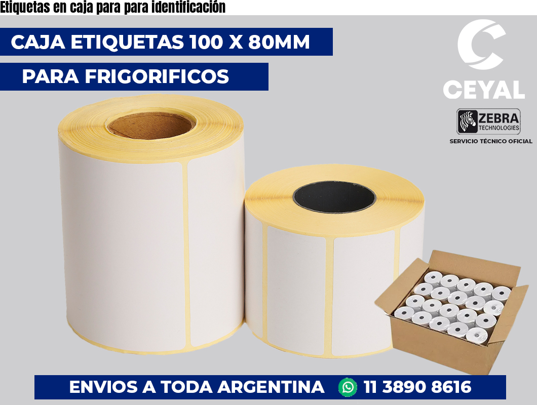 Etiquetas en caja para para identificación