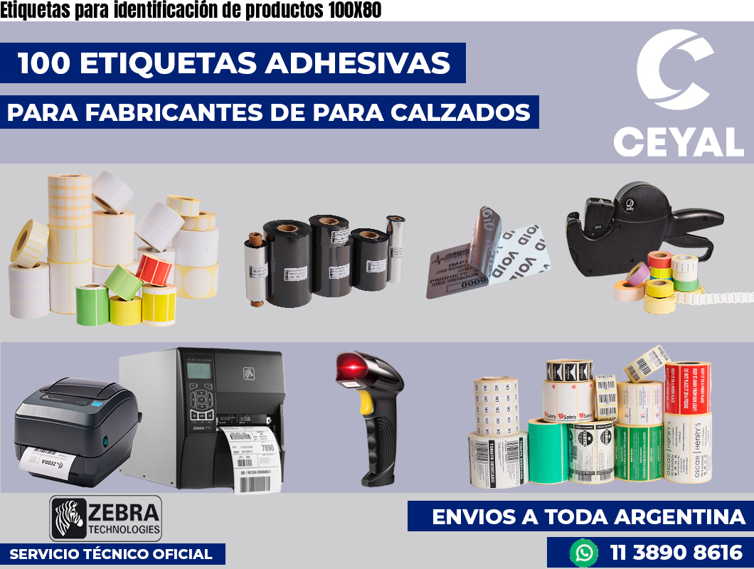 Etiquetas para identificación de productos 100X80