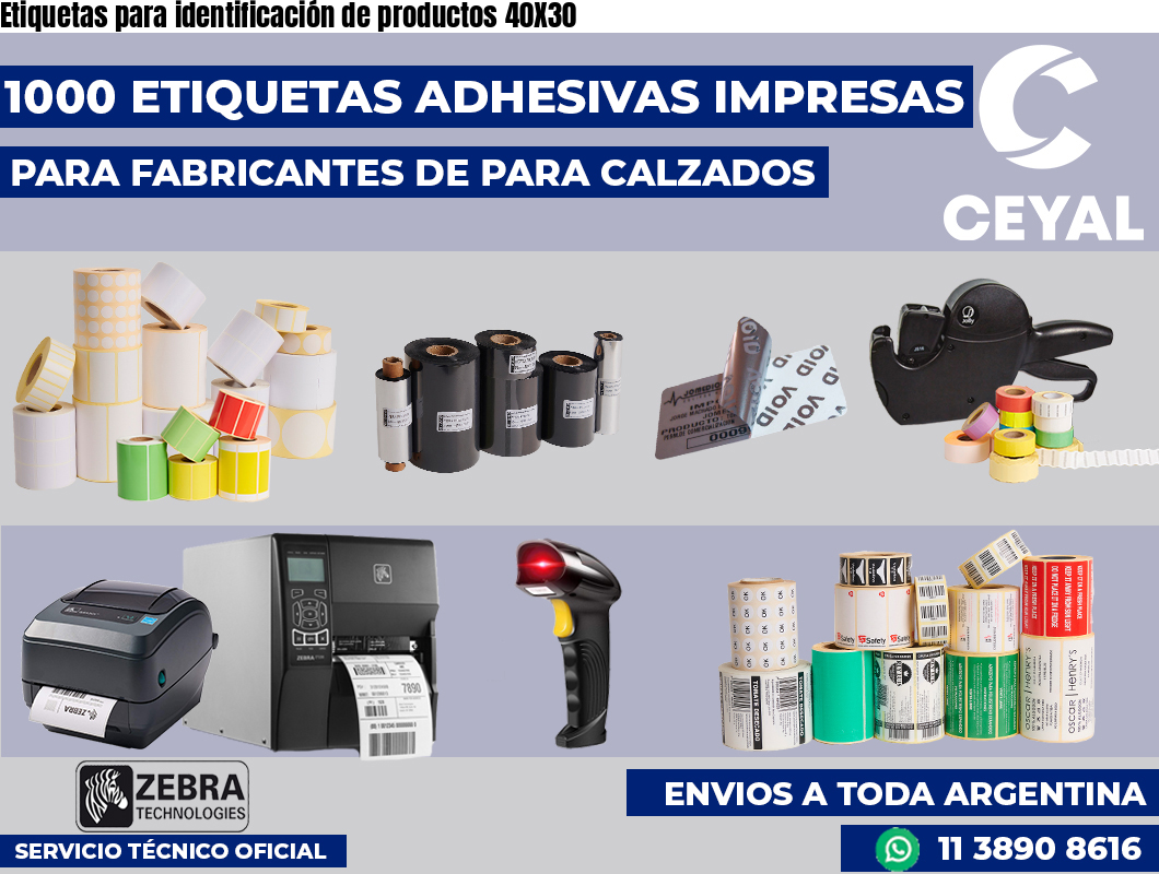 Etiquetas para identificación de productos 40X30