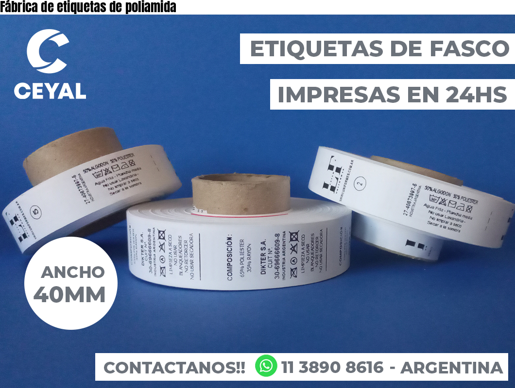 Fábrica de etiquetas de poliamida
