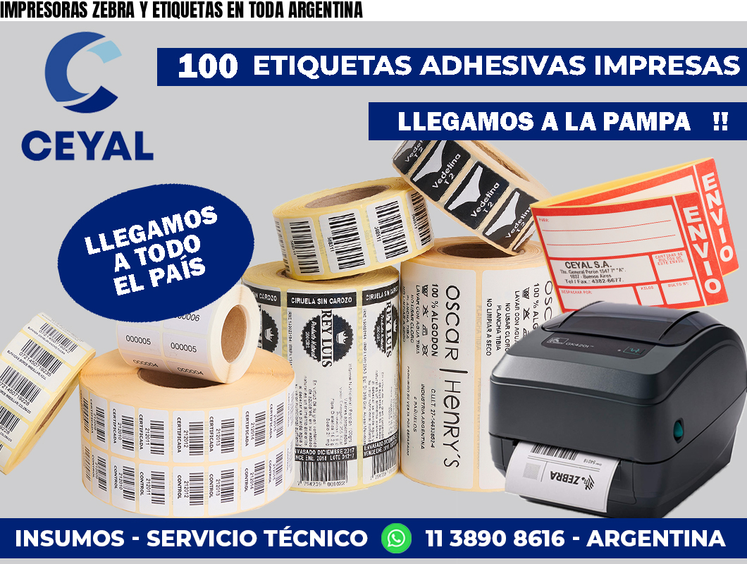 IMPRESORAS ZEBRA Y ETIQUETAS EN TODA ARGENTINA