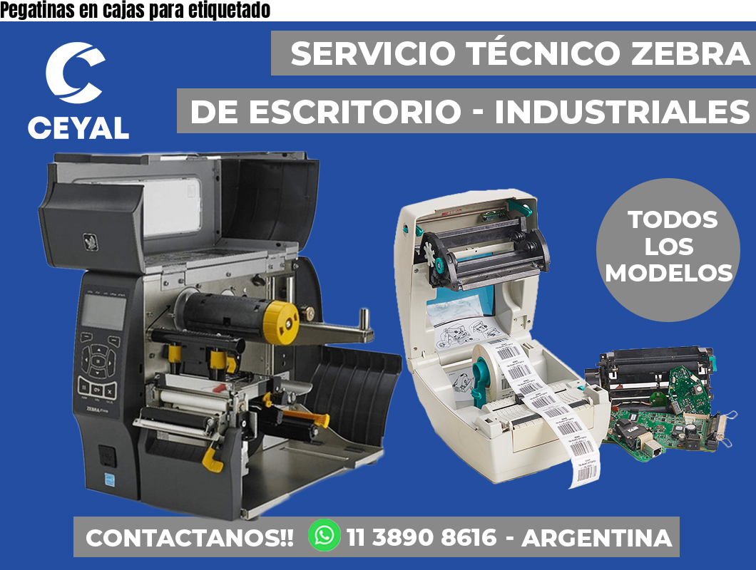 Pegatinas en cajas para etiquetado
