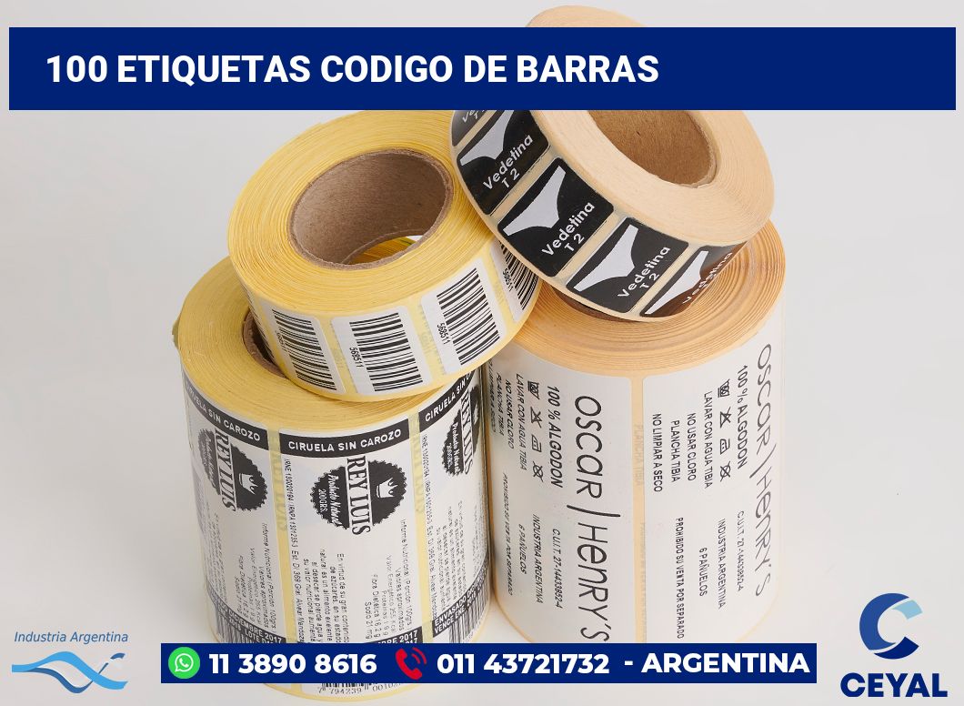 100 Etiquetas codigo de barras