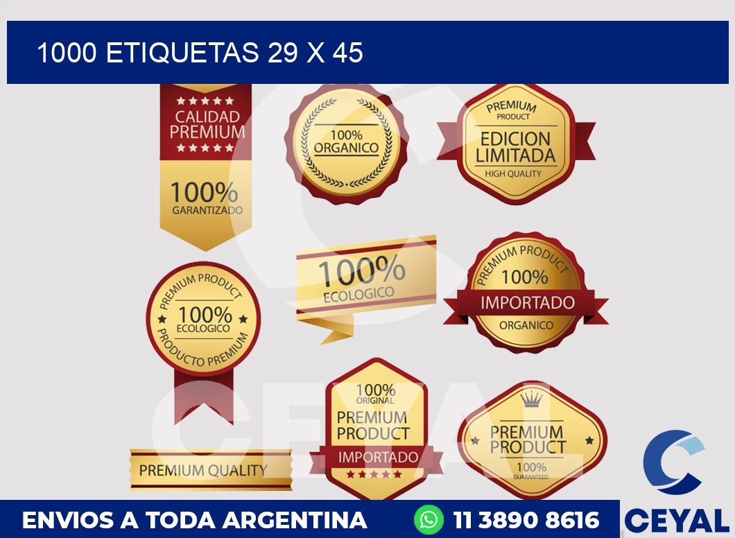 1000 etiquetas 29 x 45