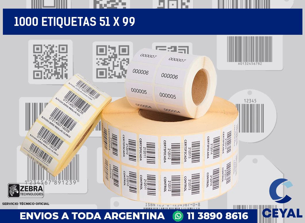 1000 etiquetas 51 x 99