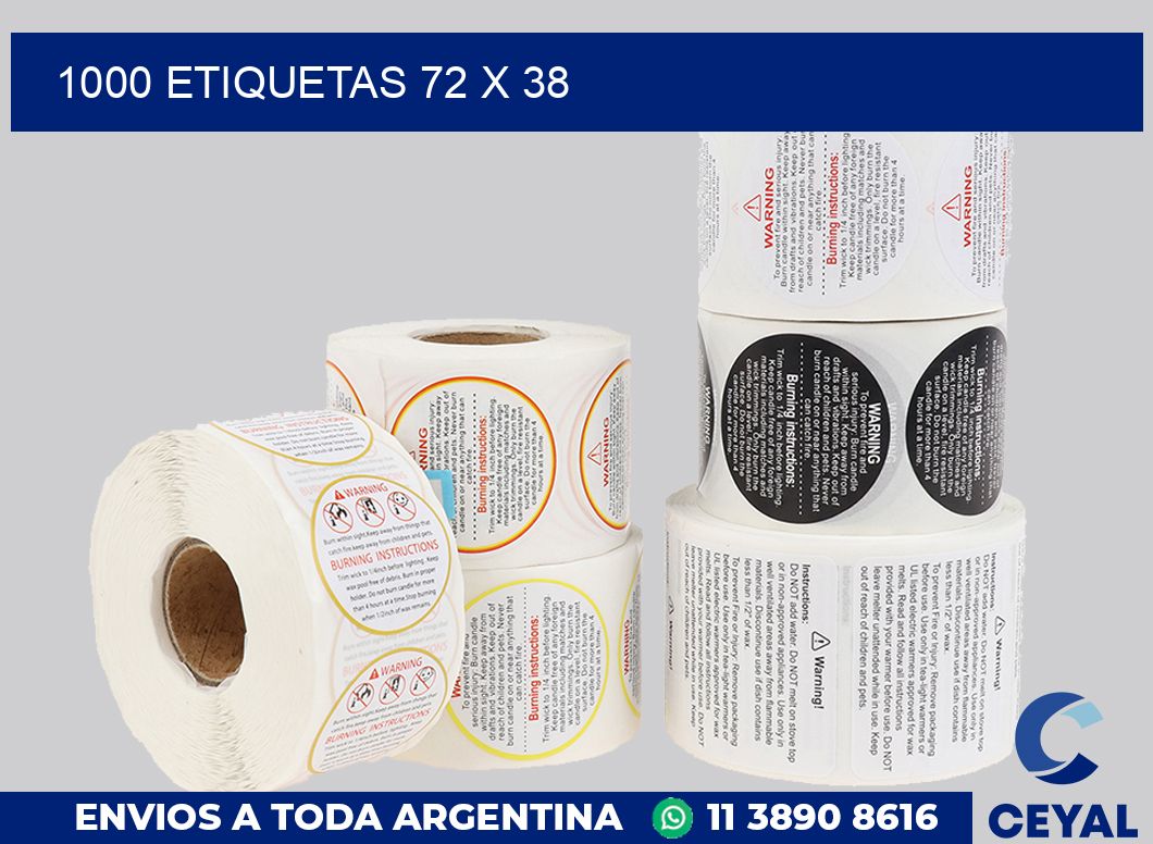 1000 etiquetas 72 x 38