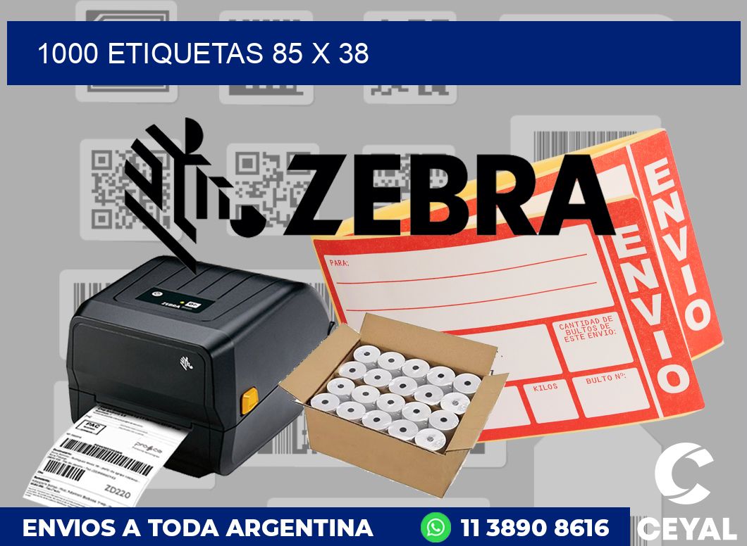 1000 etiquetas 85 x 38