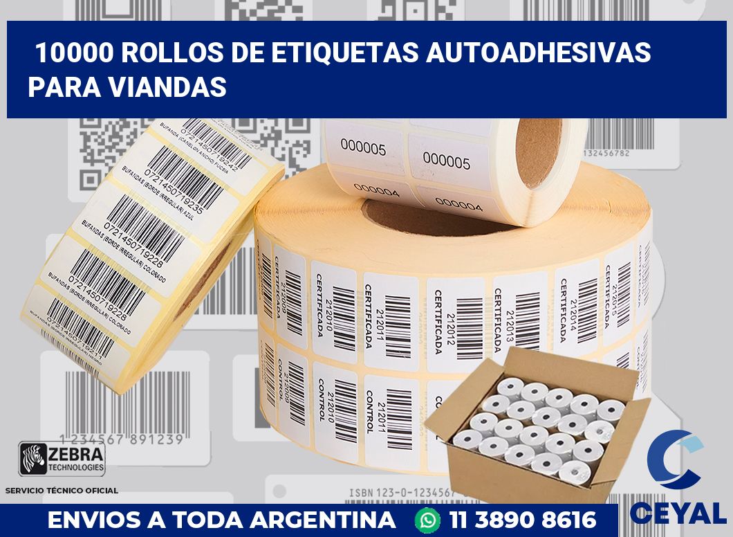 10000 Rollos de etiquetas autoadhesivas para viandas