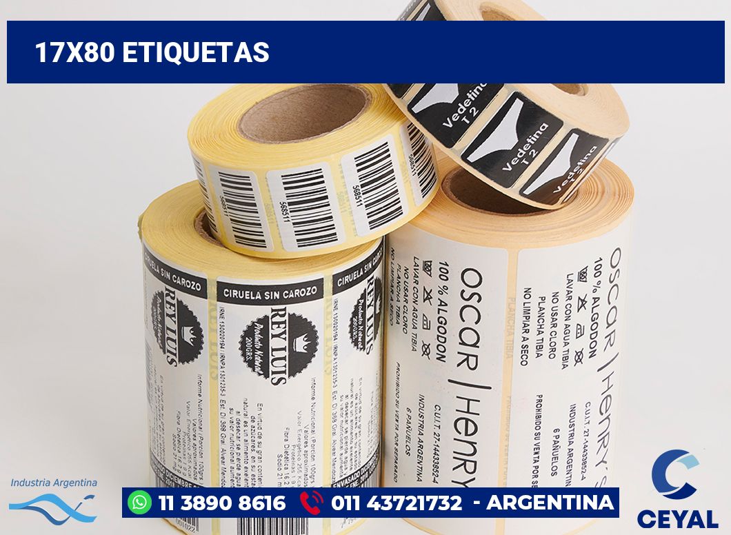 17x80 Etiquetas