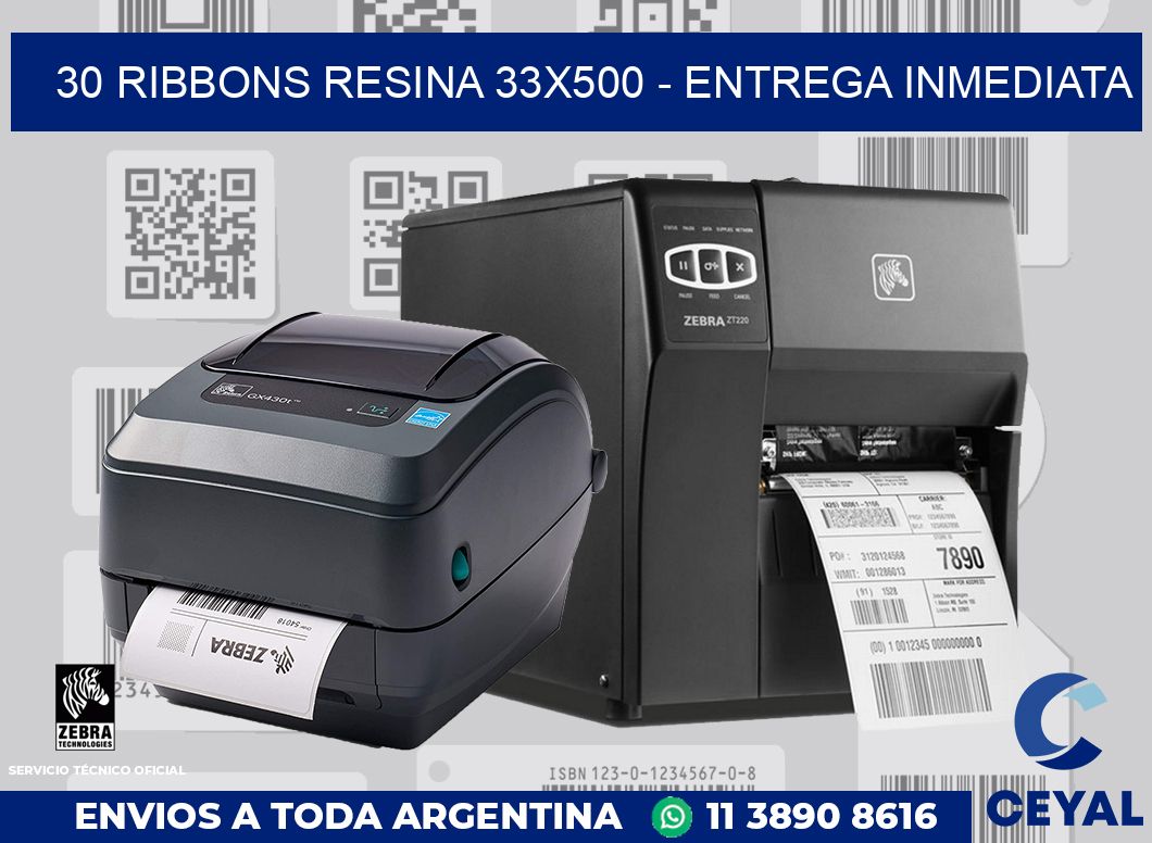 30 Ribbons resina 33x500 - Entrega inmediata