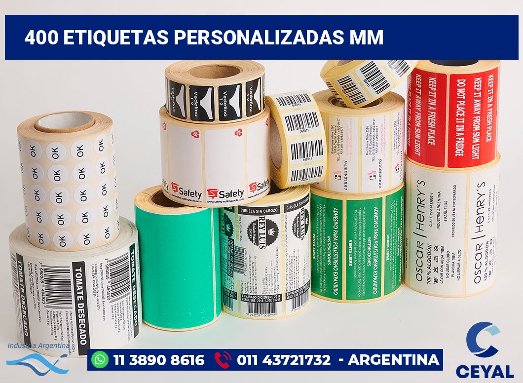400 Etiquetas personalizadas mm