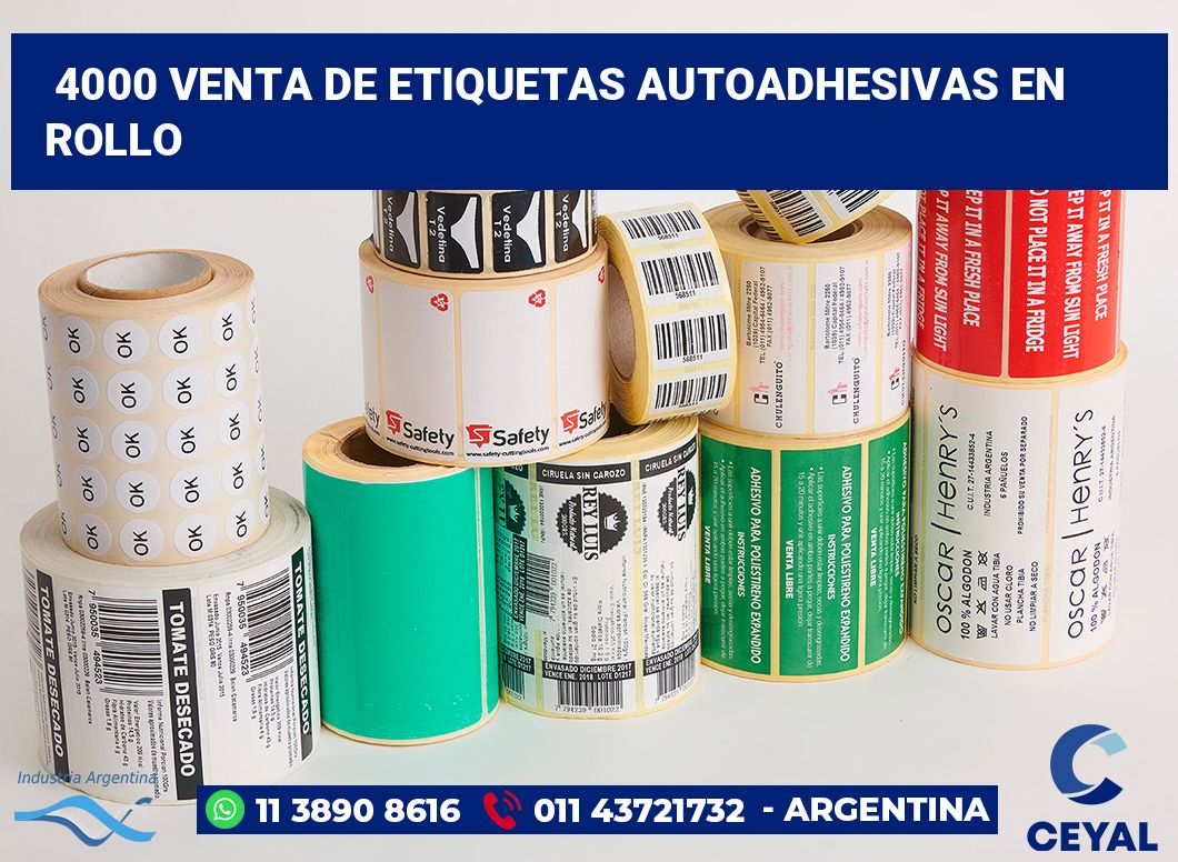 4000 Venta de etiquetas autoadhesivas en rollo