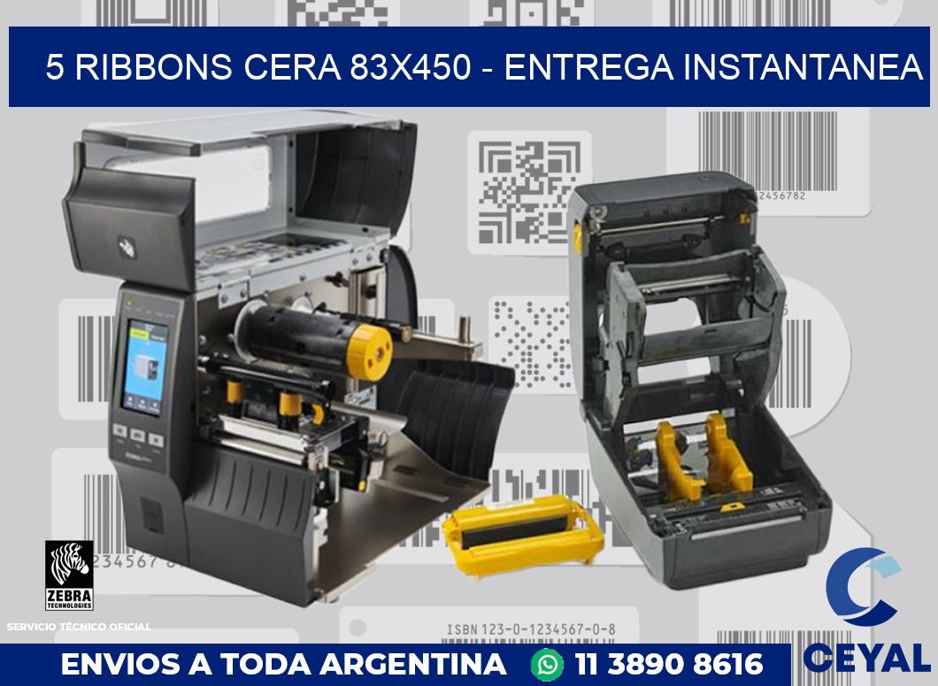 5 Ribbons cera 83x450 - entrega instantanea