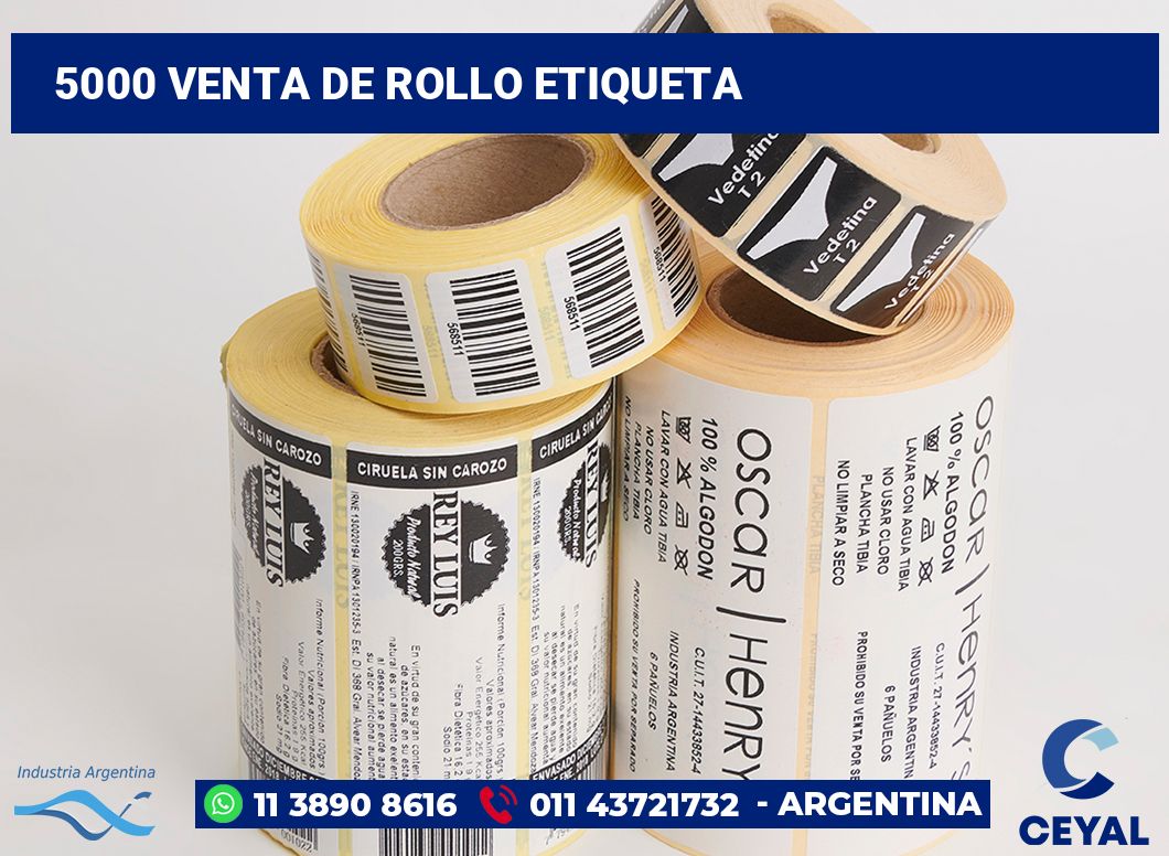 5000 Venta de rollo etiqueta