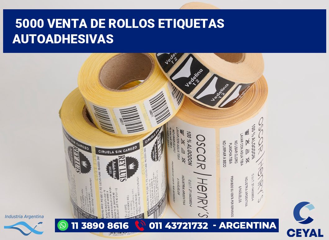 5000 Venta de rollos etiquetas autoadhesivas