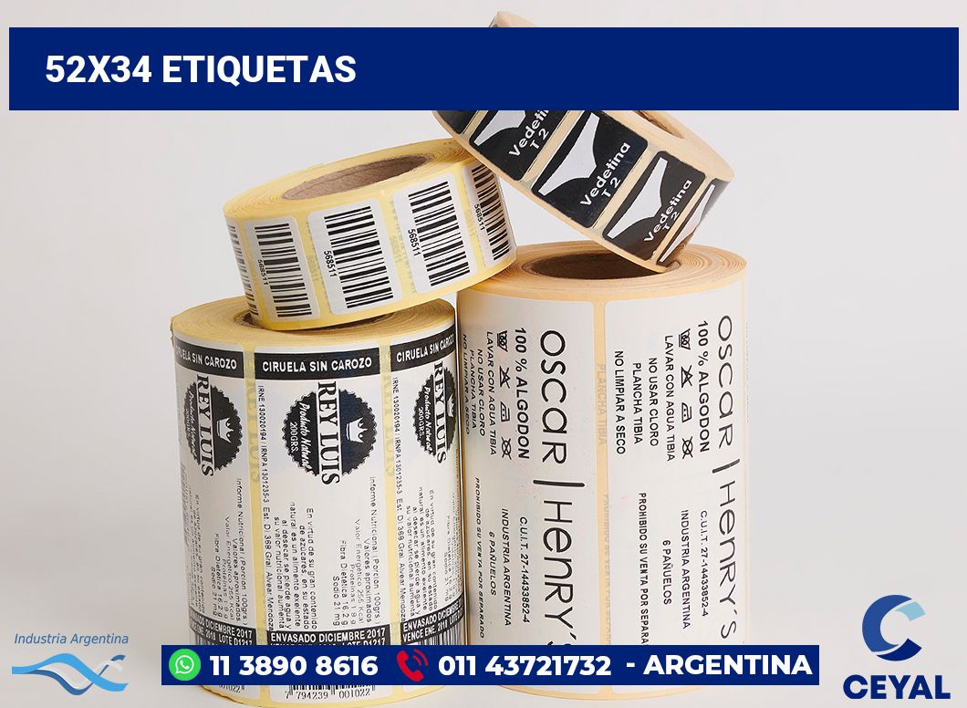 52x34 Etiquetas