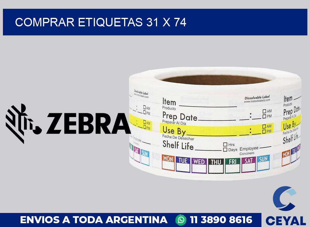 Comprar etiquetas 31 x 74