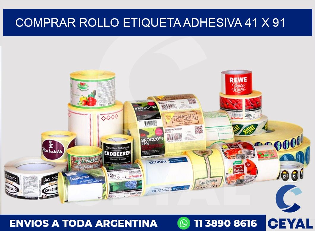 Comprar rollo etiqueta adhesiva 41 x 91
