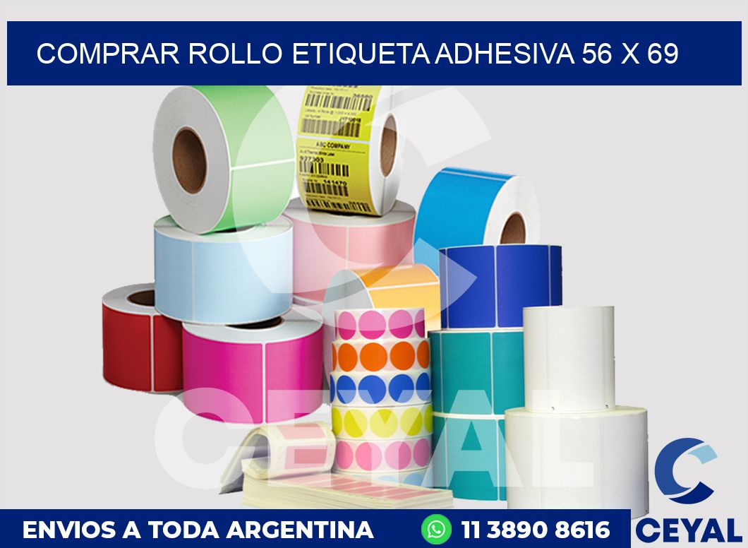 Comprar rollo etiqueta adhesiva 56 x 69