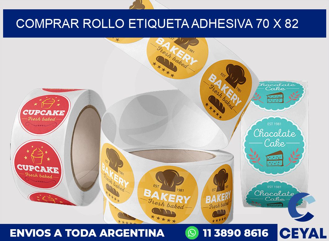 Comprar rollo etiqueta adhesiva 70 x 82