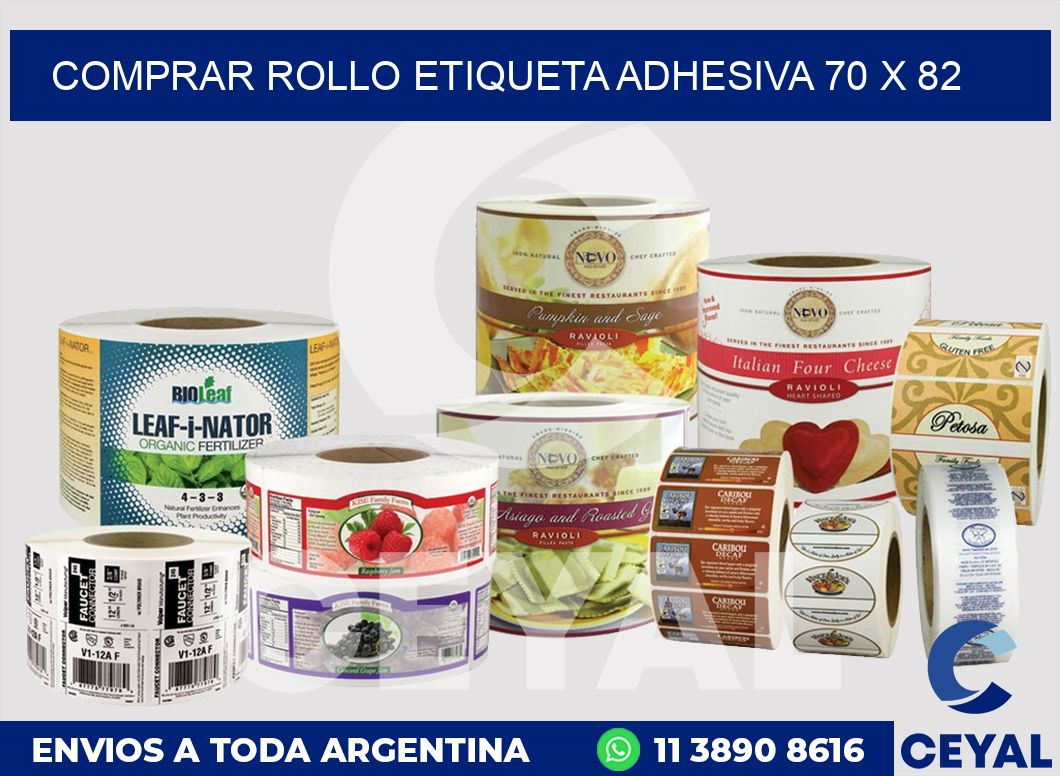 Comprar rollo etiqueta adhesiva 70 x 82