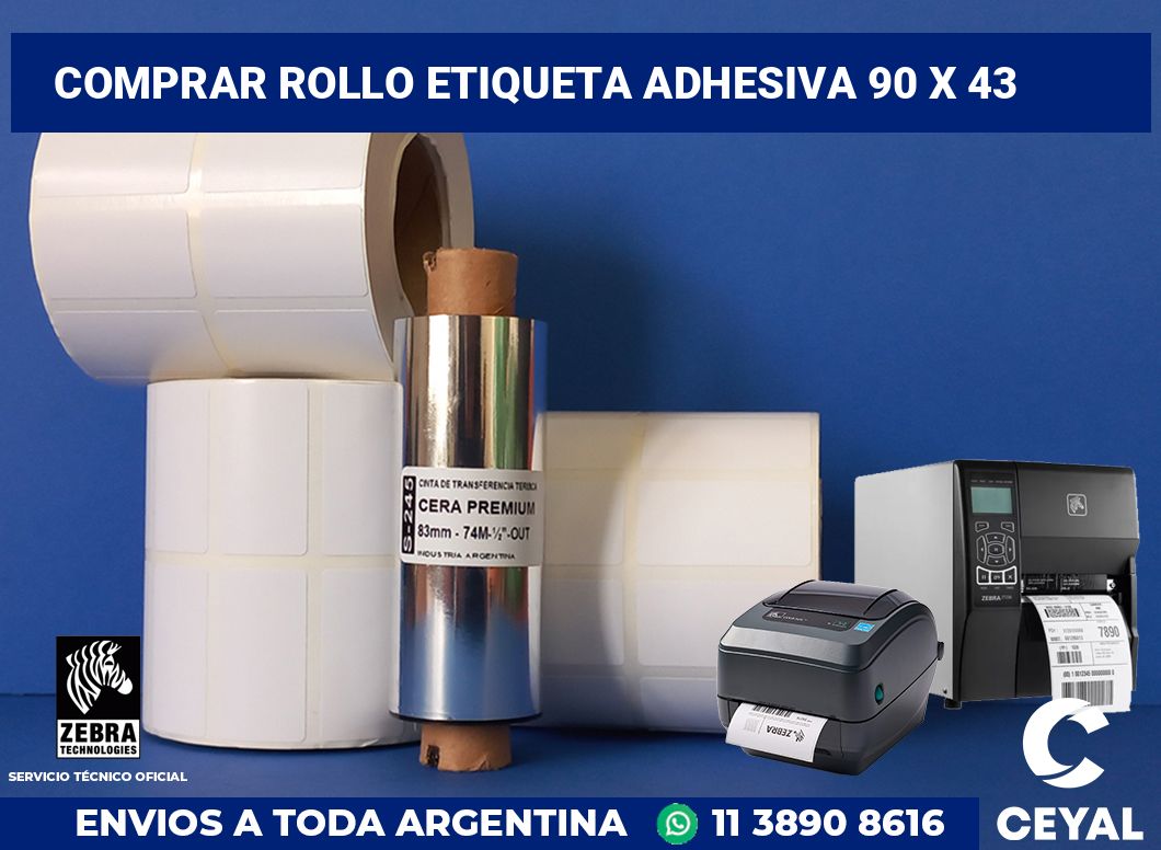 Comprar rollo etiqueta adhesiva 90 x 43