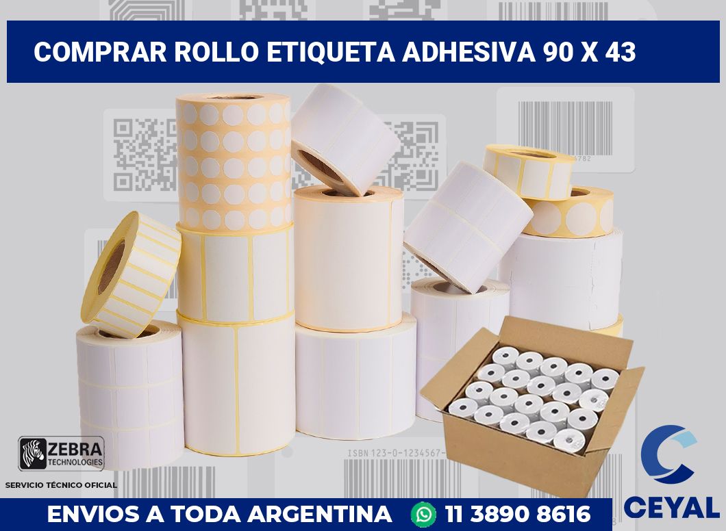 Comprar rollo etiqueta adhesiva 90 x 43
