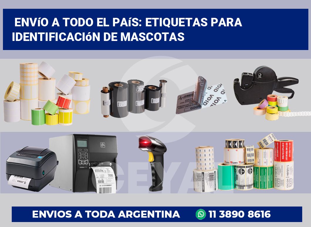 Envío a Todo el País: Etiquetas para Identificación de Mascotas