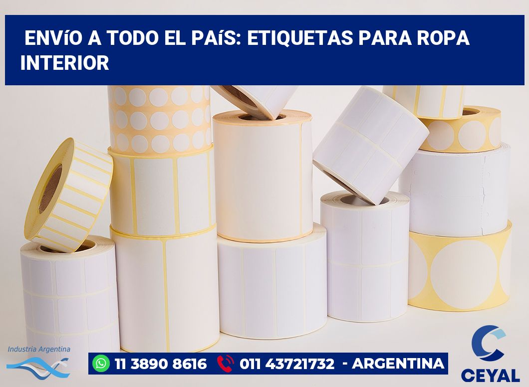 Envío a Todo el País: Etiquetas para Ropa Interior