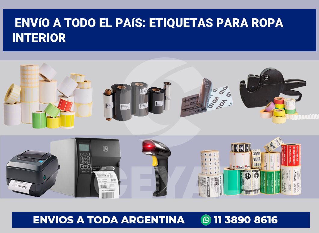 Envío a Todo el País: Etiquetas para Ropa Interior