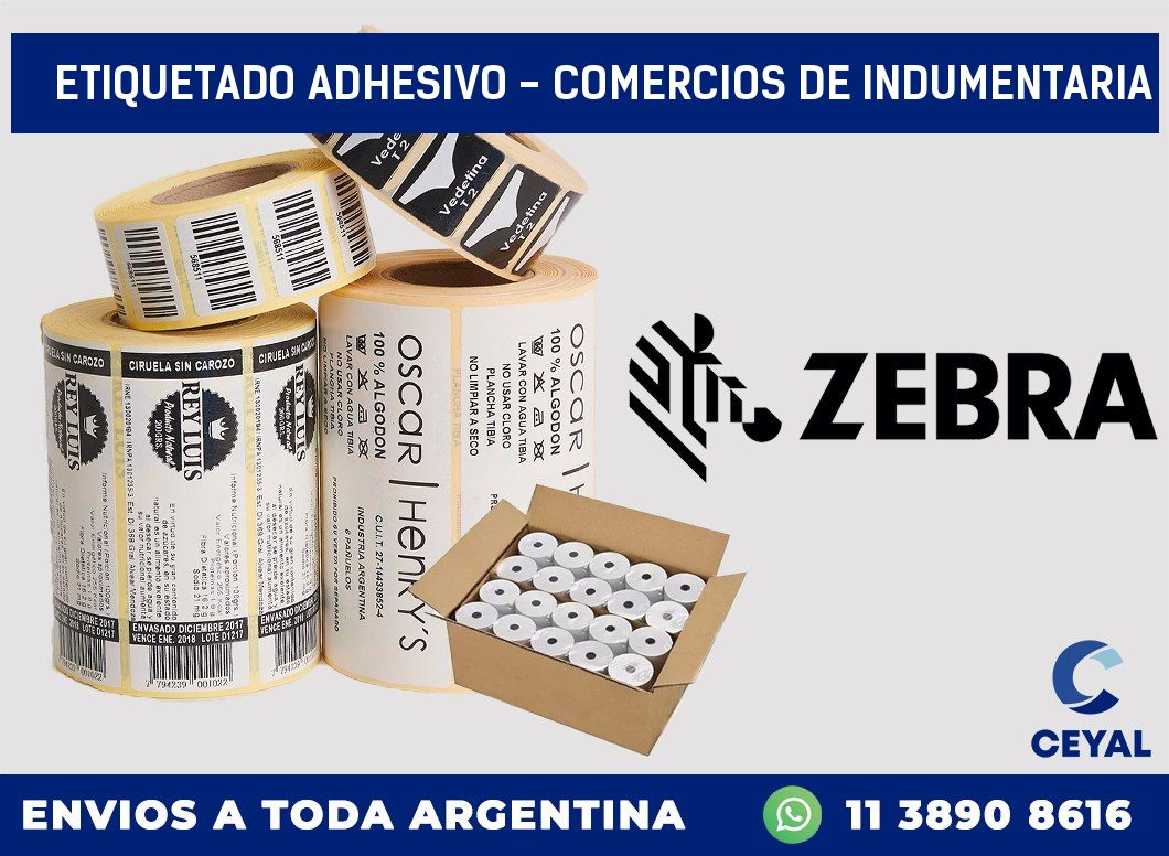 Etiquetado adhesivo - Comercios de indumentaria