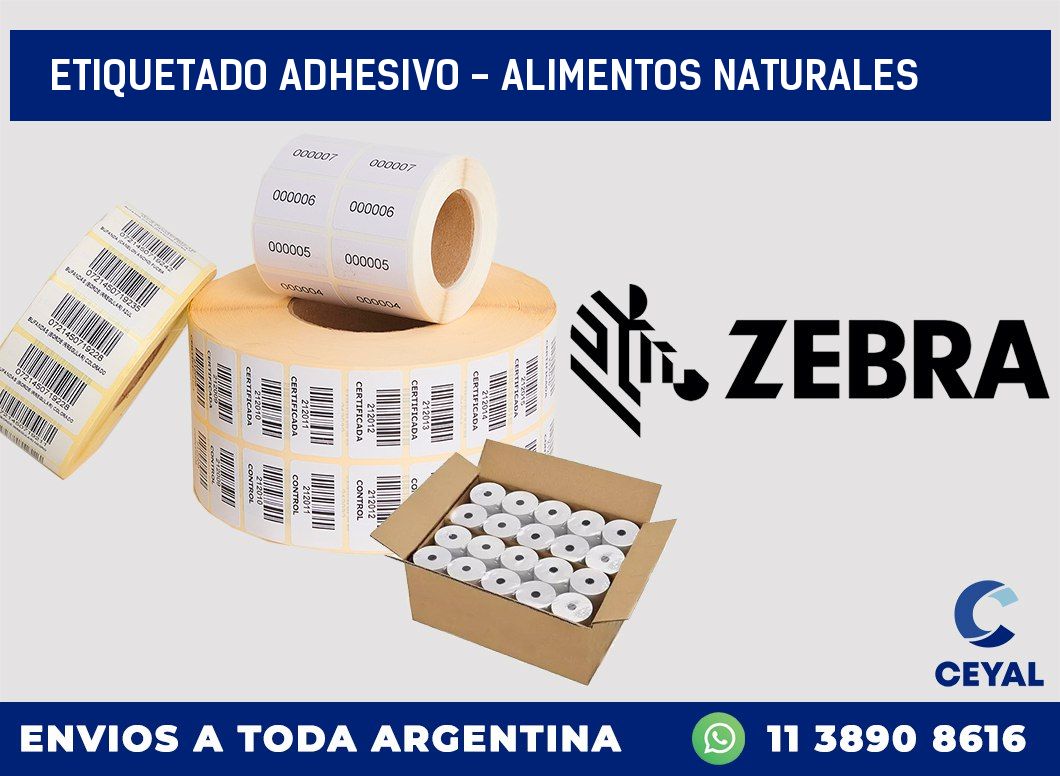Etiquetado adhesivo – alimentos naturales